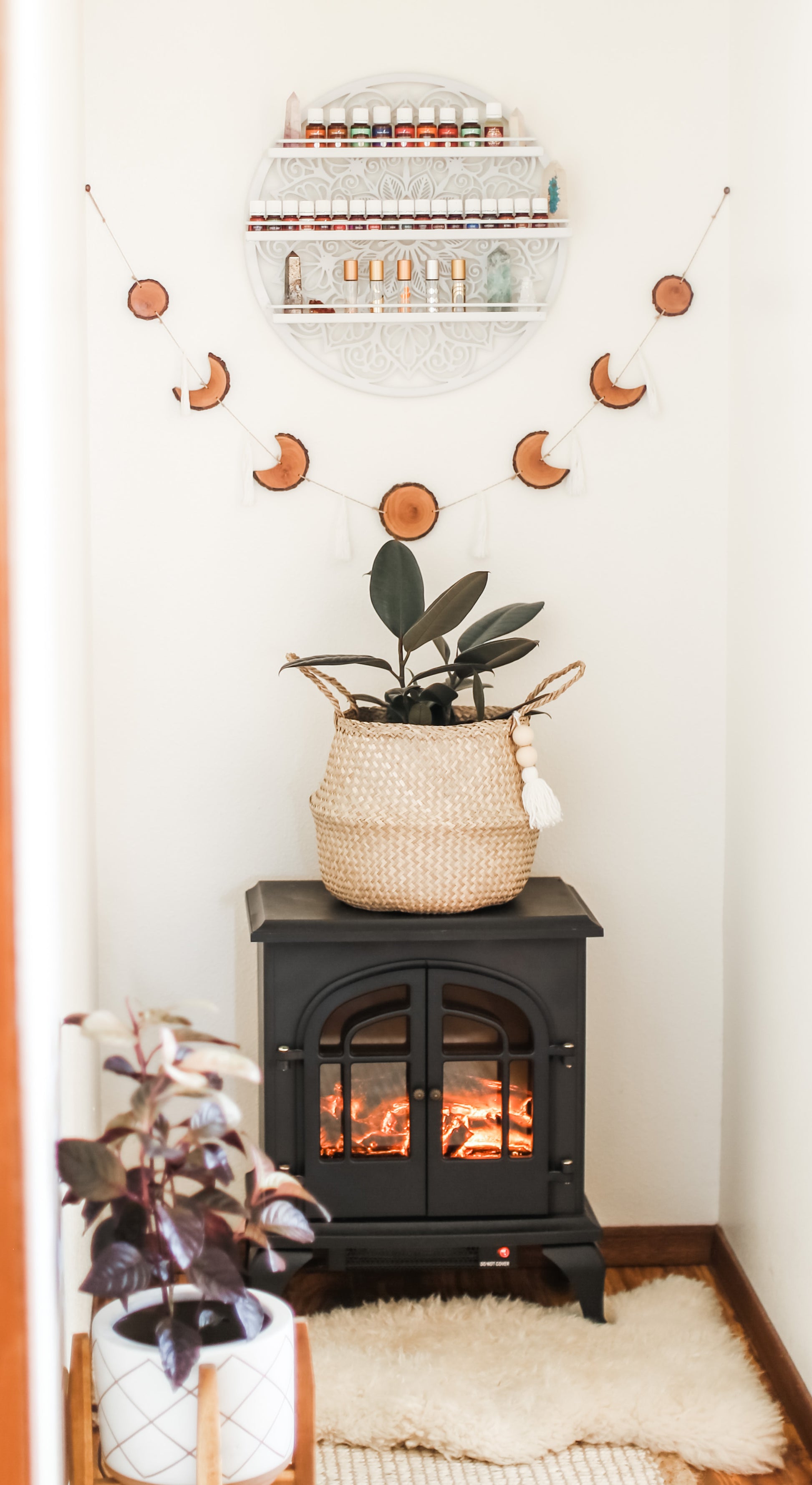 Coastfully Yours Mandala Essential Oil Shelf WHITE, Crystal Shelf, Spice Rack, Boho Wall Decor - Coastfully Yours 